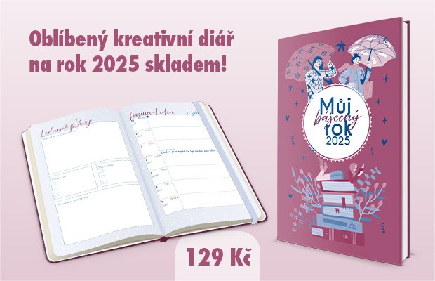 Oblíbený kreativní diář na rok 2025 skladem!