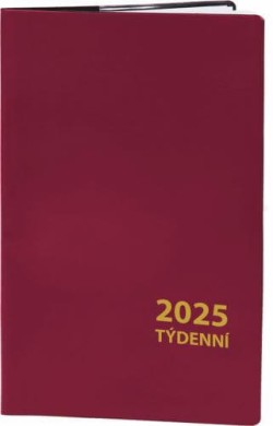 Diář týdenní 2025 - bordó