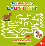 Jednoduché labyrinty se samolepkami - zelený sešit (4+)