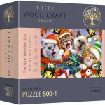 Puzzle 500+1 dřevěné Festive Cats